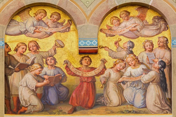 VIENNA, AUSTRIA - FEBRUARY 17, 2014: Chorus of little angels in the heaven by Josef Kastner from 1906 - 1911 in Carmelites church in Dobling.