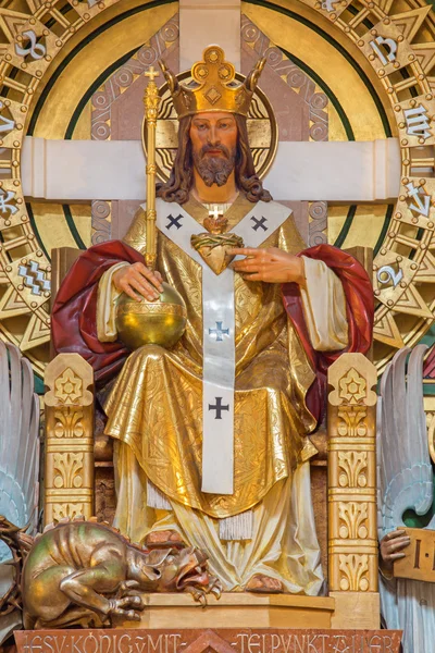 VIENNA, AUSTRIA - FEBRUARY 17, 2014: Christ the King statue by architect Richard Jordan and artist Ludwig Schadler from year 1933 in Carmelites church in Dobling.