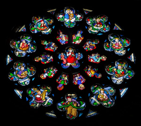 ANTWERP, BELGIUM - SEPTEMBER 5, 2013: Rosette in windowpane from cathedral of Our Lady.