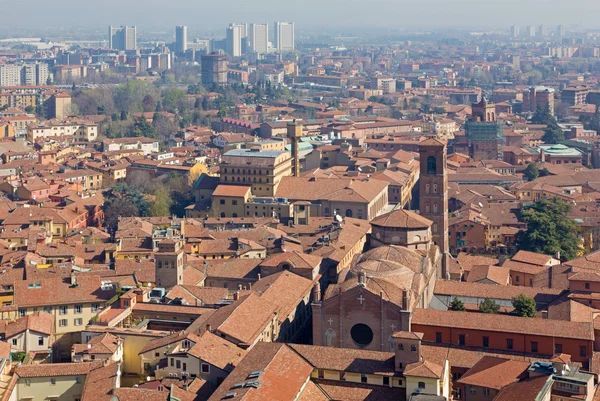 Bologna - Look down from Torre Asinelli to church of Giacomo Maggiore.