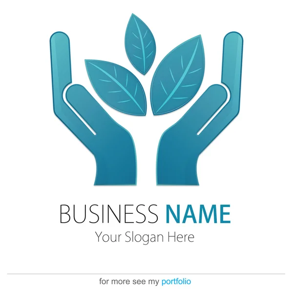 Business (Company) Logo, Bio, Eco, Vector, Hand, Earth, Leaf