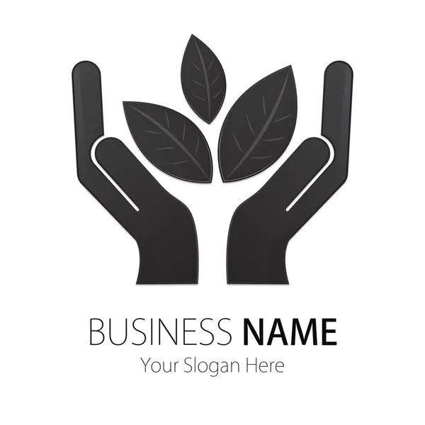 Business (Company) Logo, Bio, Eco, Vector, Hand, Earth, Leaf