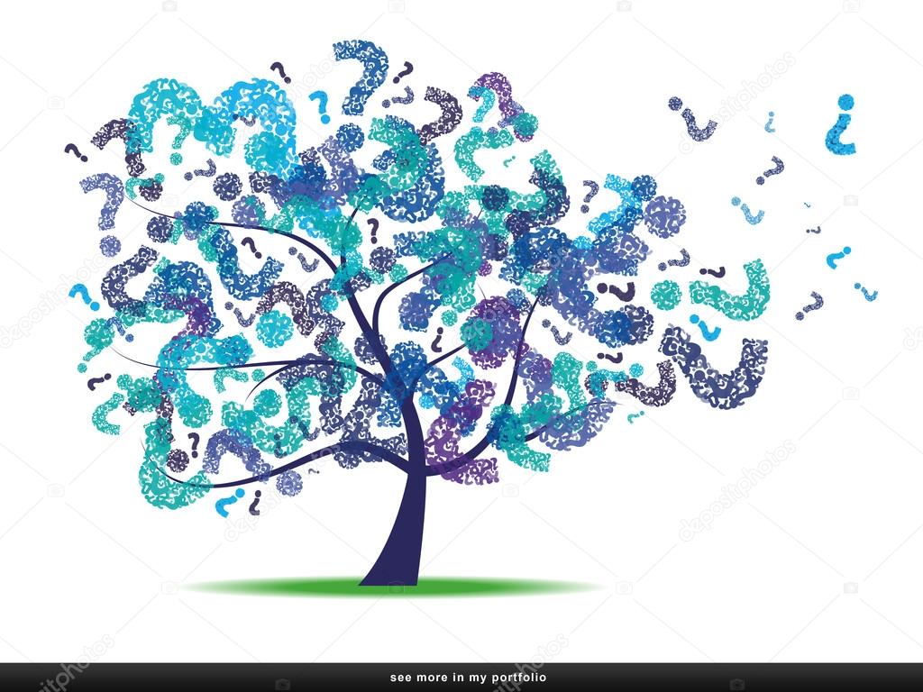 Tree with a question mark leaf — Stock Vector © gudo 24098883