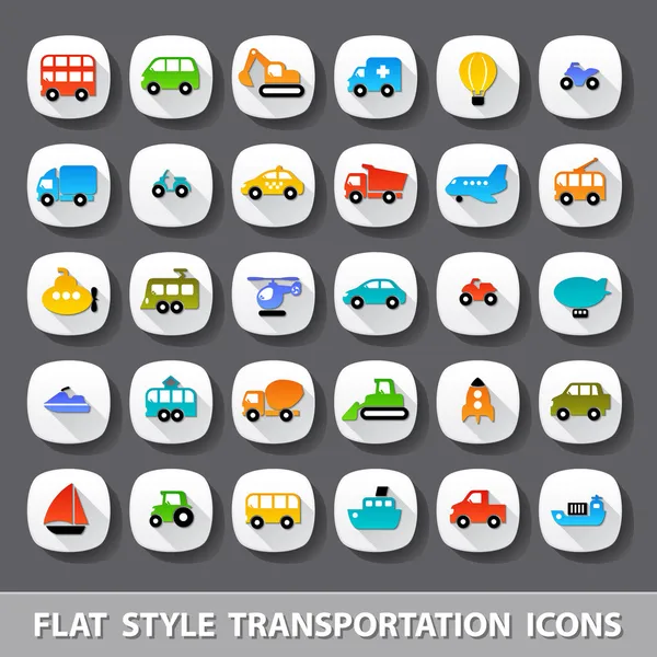 Flat style transportation icons