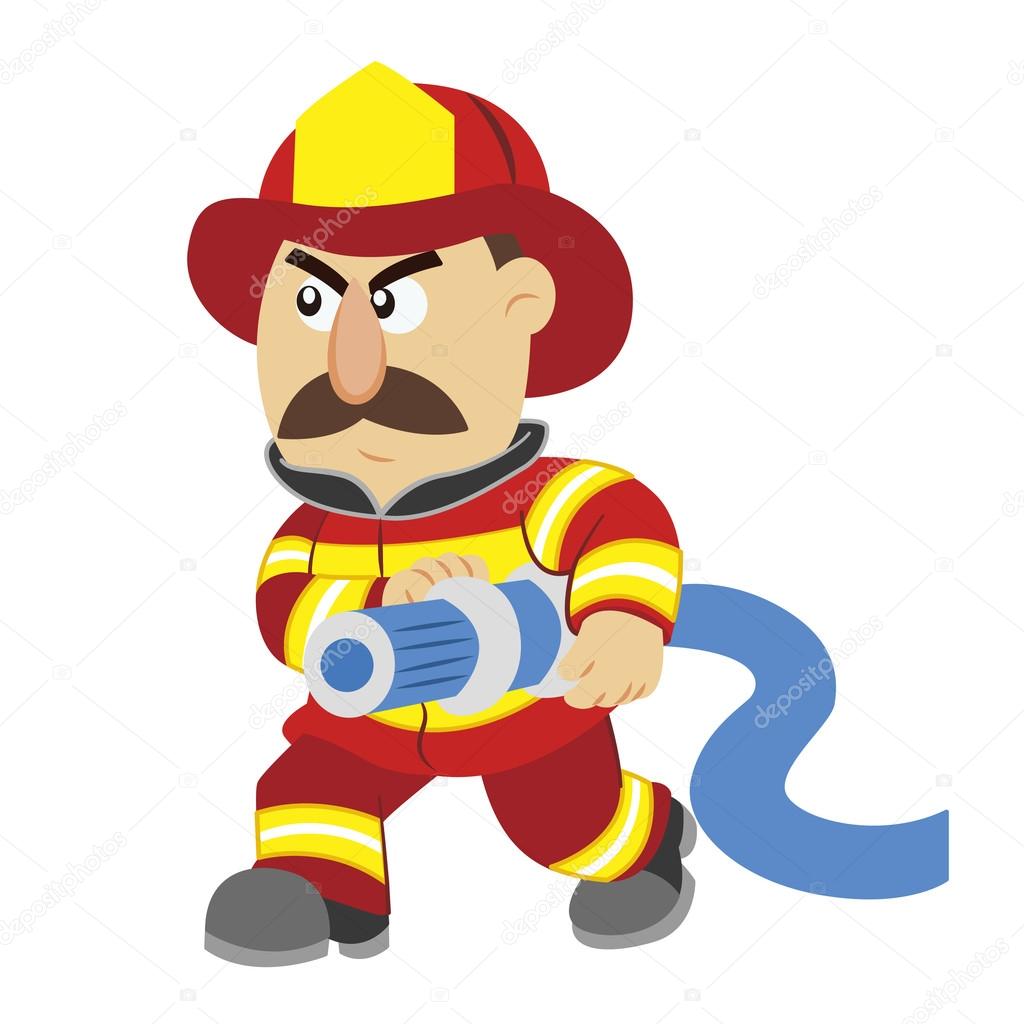 An illustration of cartoon fireman ,vector - Stock Illustration