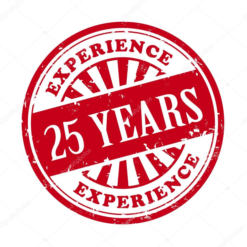25 Jahre Erfahrung GrungeStempel — Stockvektor © kchungtw 43892013