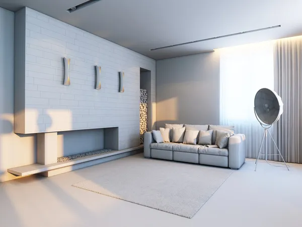 Design of interior in minimalist style