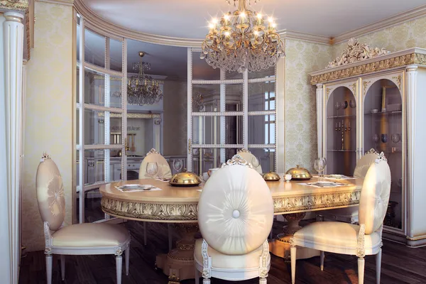 Royal furniture in luxury baroque interior