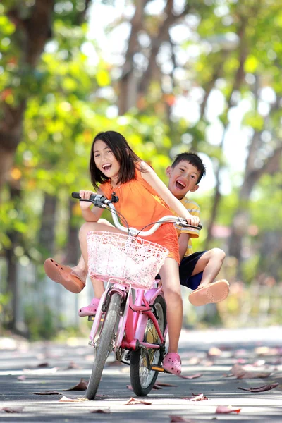 Riding bicycle