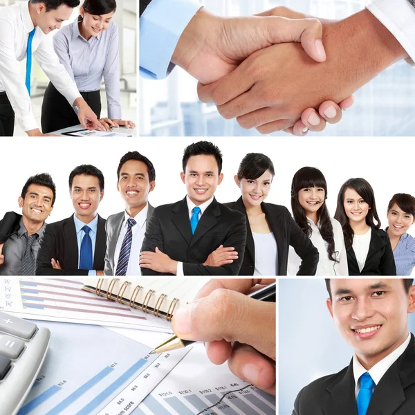 Collage of asian business