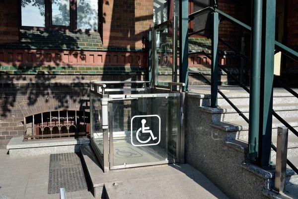 Wheelchair lift in building