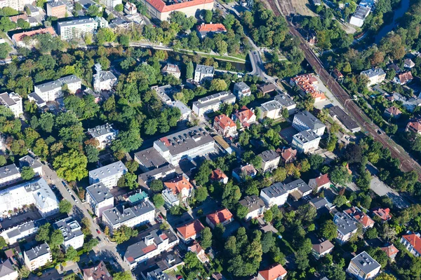 Aerial view of Opole city suburbs