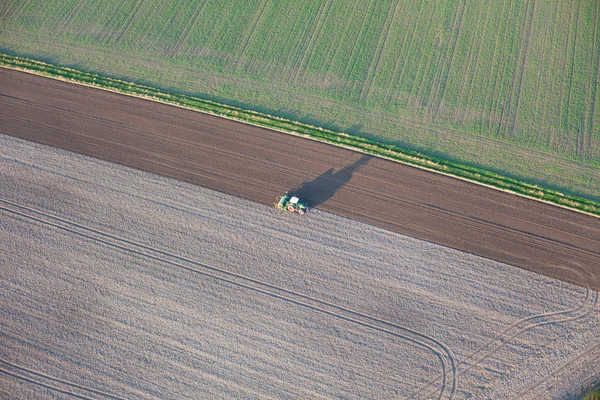 Aerial view of harvest fields