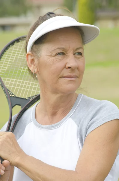Portrait Mature woman tennis sport
