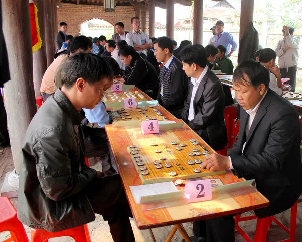 Players play Chinese chess in traditional festival