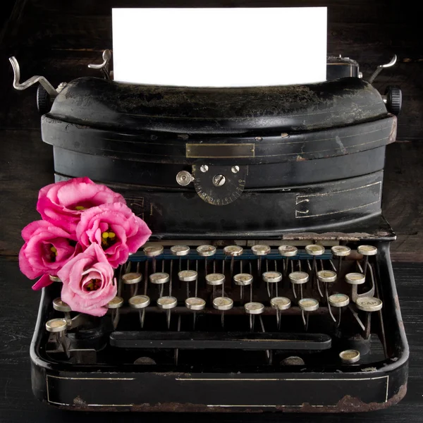 Old antique black vintage typewriter
