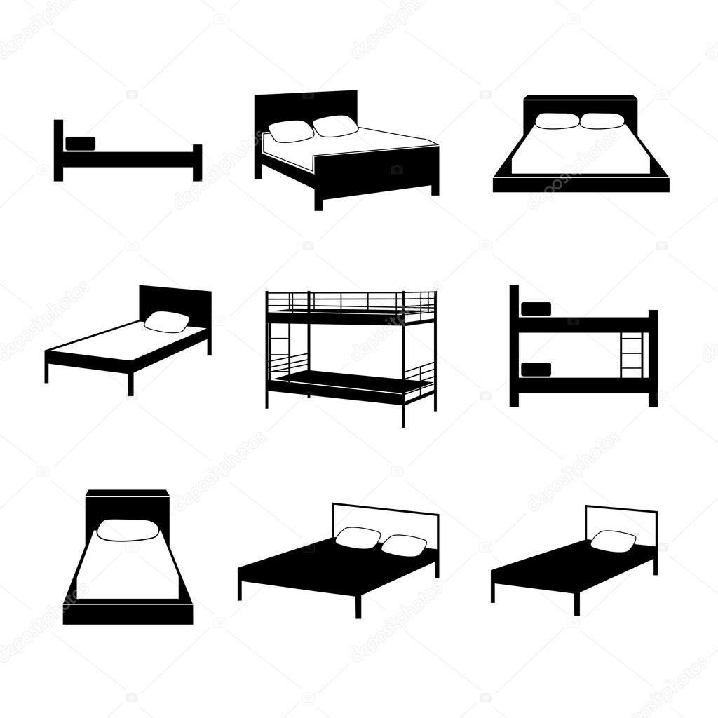Bed icons â Stock Illustration Bed icons â Stock Illustration