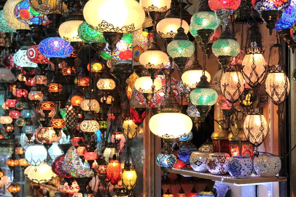 Turkish decorative colorful lamps .