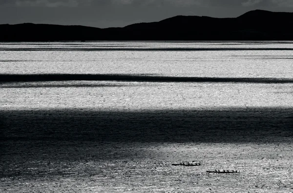 Racing outrigger canoes