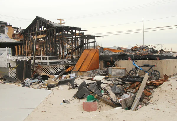 :Hurricane devastated area in Breezy Point,NY three months after Hurricane Sandy