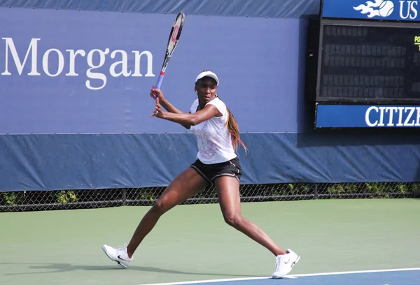 Seven times Grand Slam champion Venus Williams practices for US Open at Billie Jean King National Tennis Center