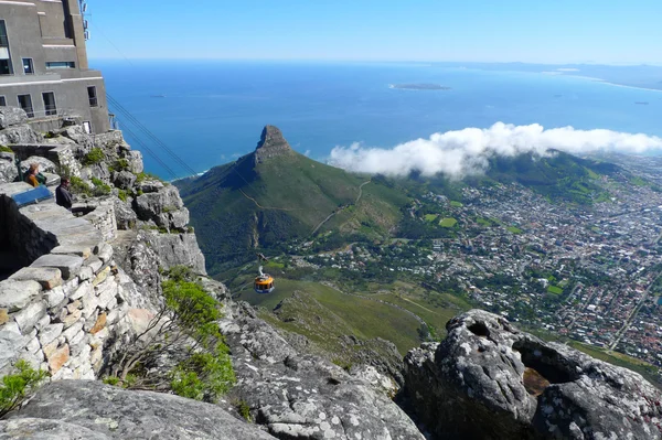 Lions Head and Cape Town, South Africa, areal view from the top of Table Mountain.