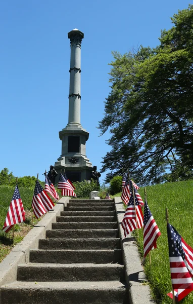 Soldiers monument at the Battle Hill at the Green-Wood cemetery in Brooklyn
