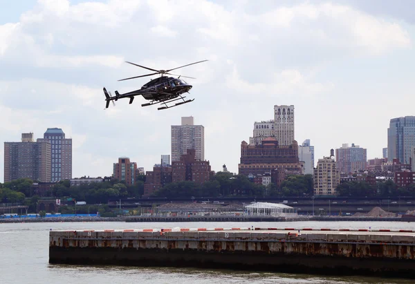 Helicopter an the Downtown Manhattan heliport