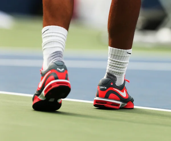 Incubus verloving Gaan wandelen Twelve times Grand Slam champion Rafael Nadal wears custom Nike tennis shoes  during practice for US Open 2013 - Stock Image - Everypixel