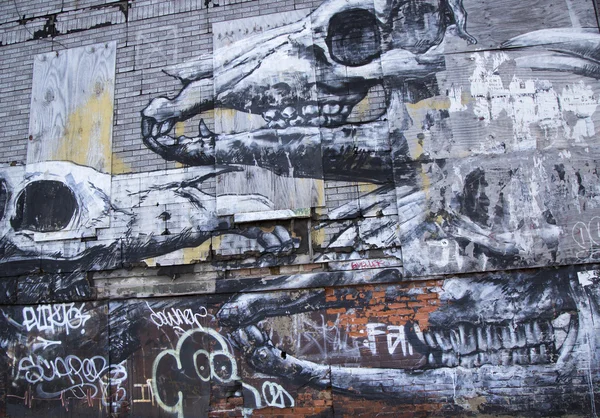 Dinosaur mural at East Williamsburg neighborhood in Brooklyn