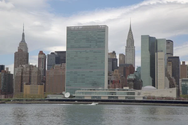 The United Nations building, Chrysler building and Empire State building in midtown Manhattan