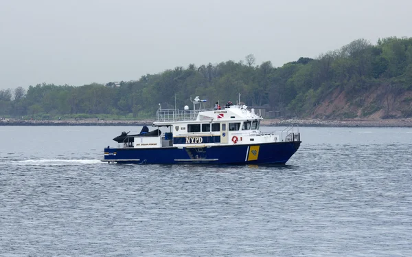 NYPD boat providing security during parade of ships at Fleet Week 2014