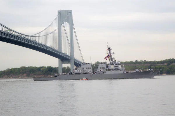 USS Cole guided missile destroyer of the United States Navy during parade of ships at Fleet Week 2014