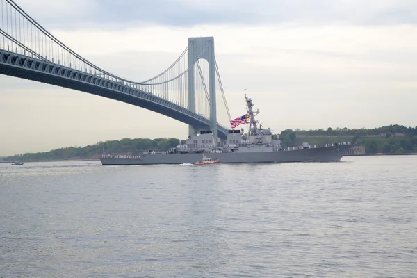 USS McFaul guided missile destroyer of the United States Navy during parade of ships at Fleet Week 2014