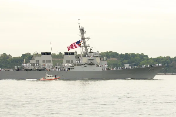 USS McFaul guided missile destroyer of the United States Navy during parade of ships at Fleet Week 2014