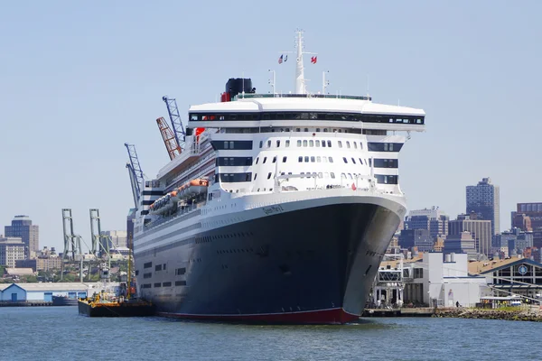 Queen Mary 2 cruise ship docked at Brooklyn Cruise Terminal