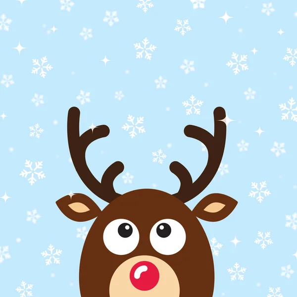 Vector Reindeer Christmas Card with snow background