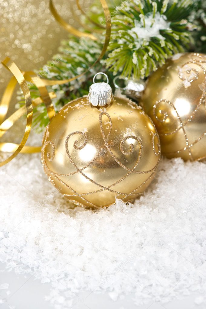 Snowy Christmas Tree Branch