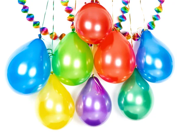 Assorted colorful balloons and garlands. party decoration