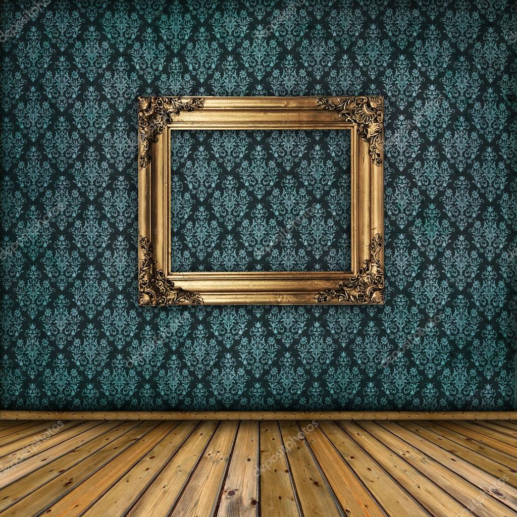 Interno con cornice dorata sul muro — foto stock © liligraphie ... Disegno pavimento Vintage