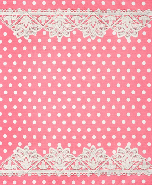 Polka dot background with lace border