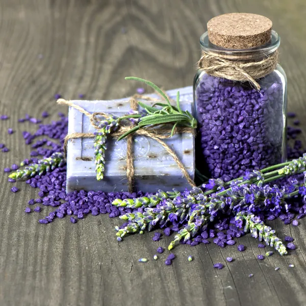 Herbal lavender soap and bath salt