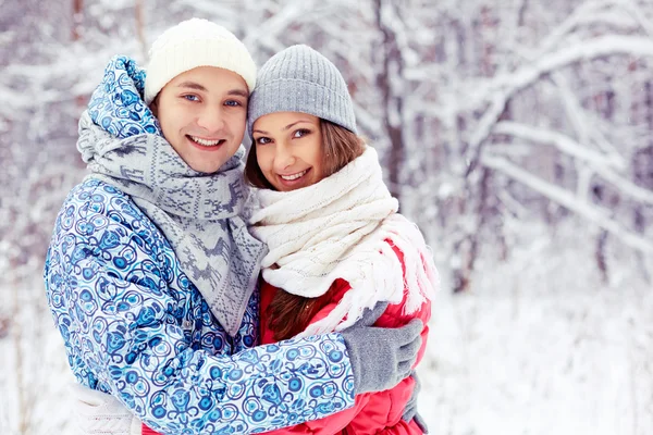 Couple in winter park