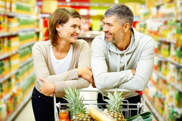 Couple in supermarket