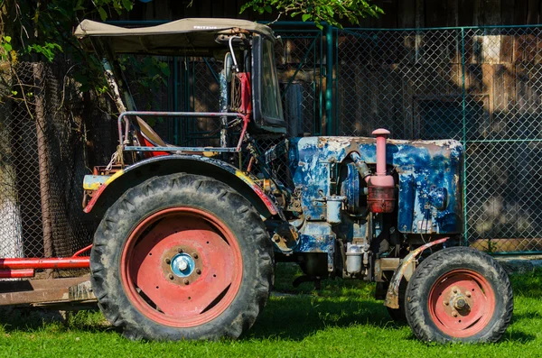 Old colored tractor