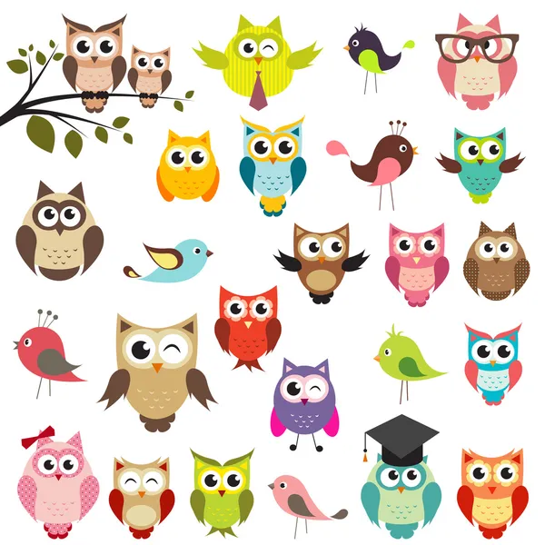 Set of owls