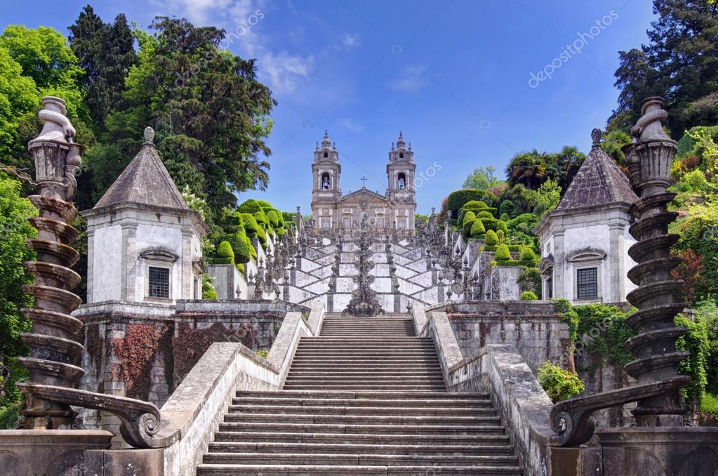 Escadaria da Igreja do bom jesus monte em braga, portugal — Fotografias