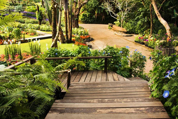 Landscaping in the garden. The path in the garden asian style