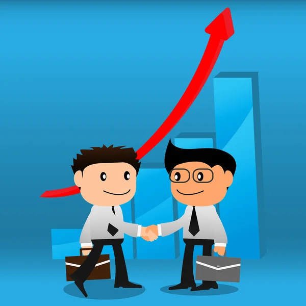 Handshake  with business growth graphs background.EPS10