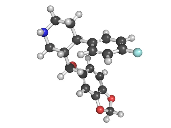 Chemical structure of paroxetine, an antidepressant drug